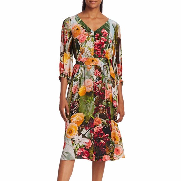 Akris Dresses & Skirts - Akris punto Cactus Silk Crepe Midi Dress, SZ 2,NEW